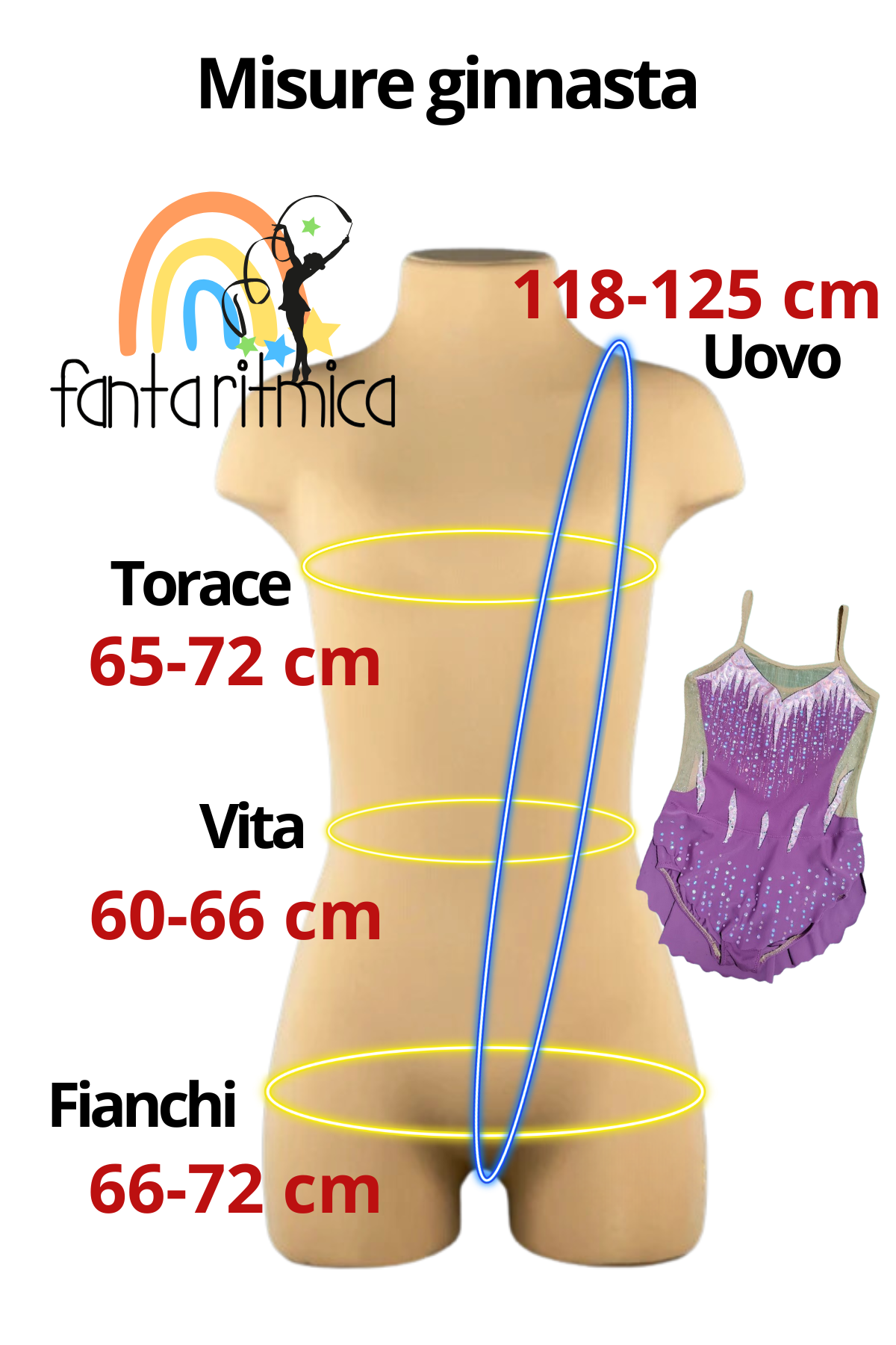 Body ginnastica ritmica per altezza 138-148 cm