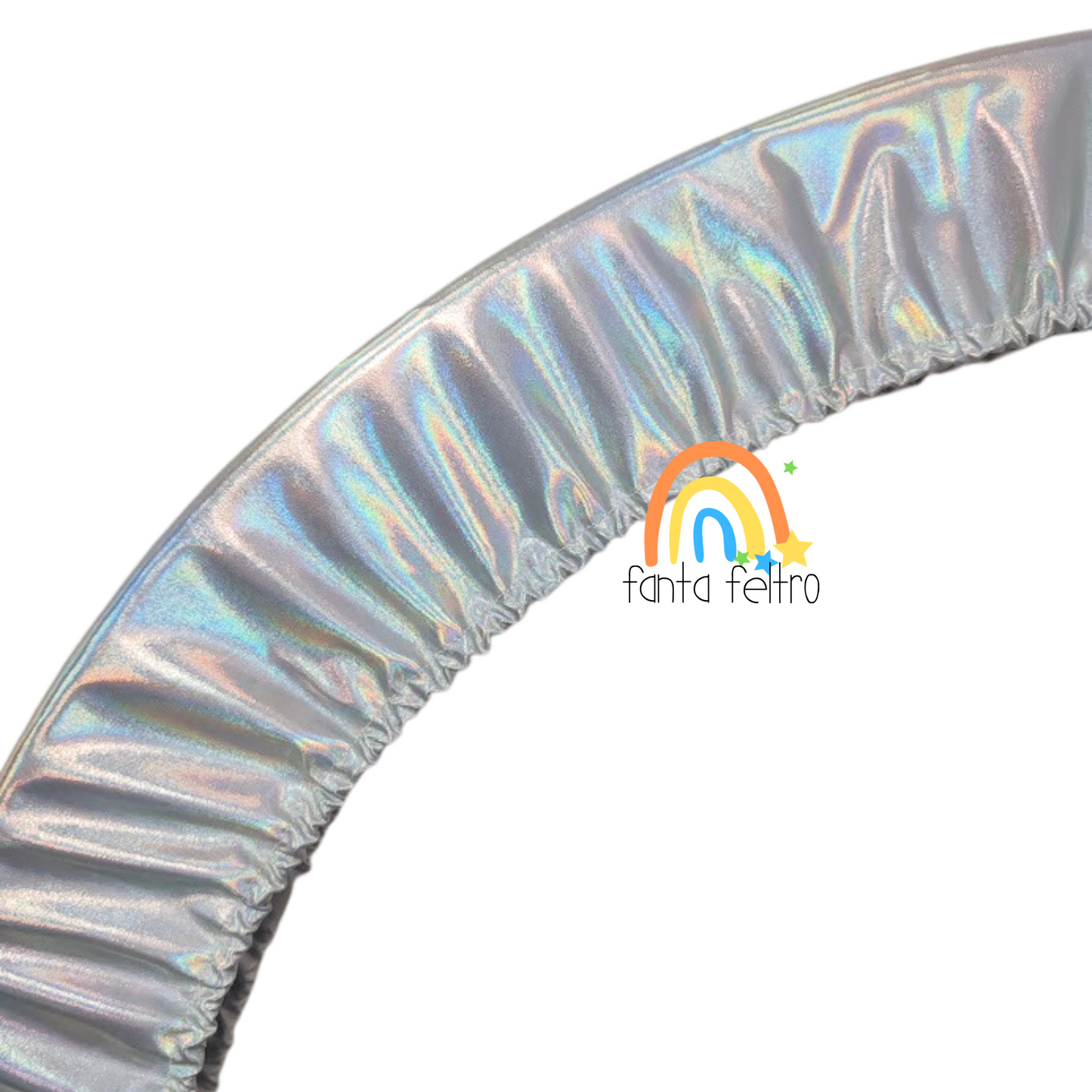 Iridescent metallic silver wheel cover